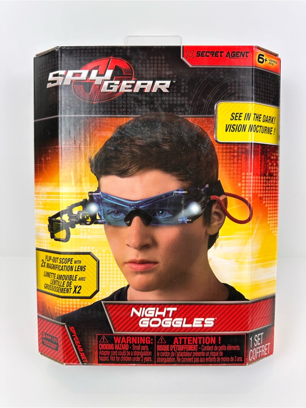 Spy Gear Night Vision Goggles Glasses Secret Agent Blue LED Light SpinMaster NEW